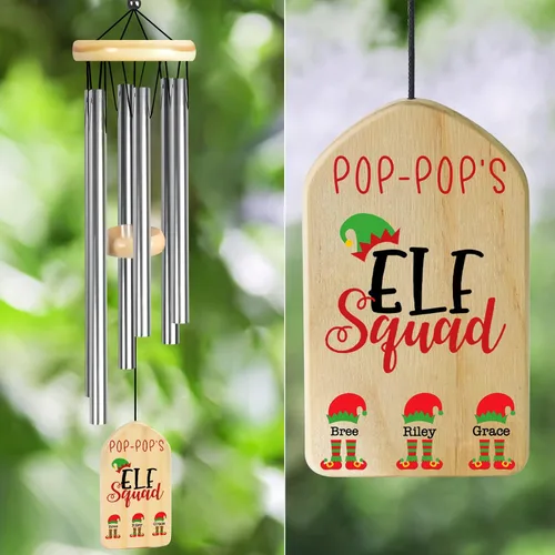 Vista 8 de Campanillas de viento personalizadas, regalos para abuelo para Boppa de nietos y nietos, los mejores regalos de Boppa, regalos de cumpleaños