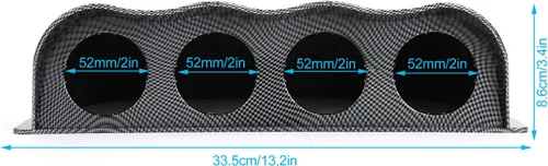 Vista 5 de Soporte universal para tablero de instrumentos de calibre de 2.047 in, cubierta de fibra de carbono para medidores de 2 pulgadas, capacidad