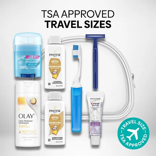 Vista 2 de Handy Solutions Kit de viaje prémium de 7 piezas para mujer, transparente, 1 unidad