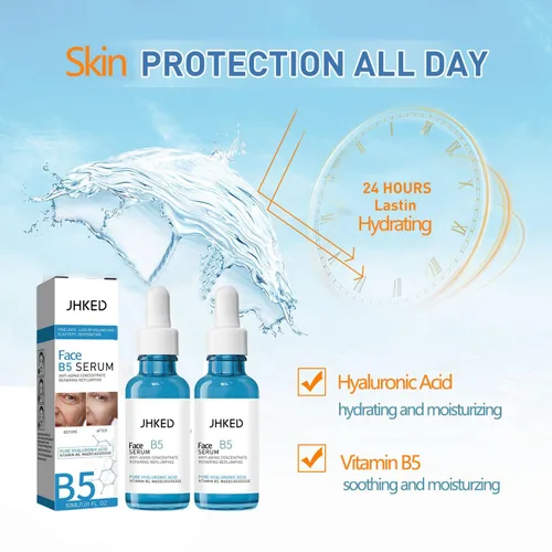 Vista 4 de Suero facial B5 de 2 piezas, en una botella, ajuste facial instantáneo, suero antienvejecimiento, suero facial de solución para líneas finas