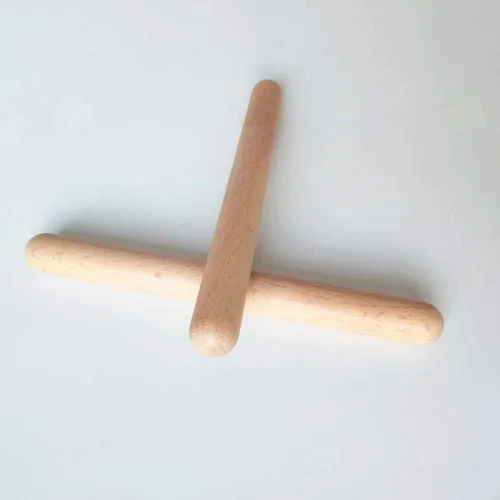 Vista 8 de Claves de madera clásica, instrumento de percusión musical, ritmo de 7.8 pulgadas de ritmo de madera dura natural, palillos de ritmo mejor que