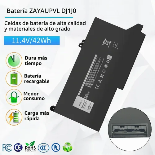 Vista 2 de Reemplazo de batería DJ1J0 de 42 Wh para Dell Latitude 7280 7290 E7280 E7290