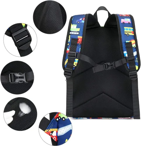 Vista 5 de Mochila preescolar para niños para escuela primaria Camión Marina S Computadora portátil