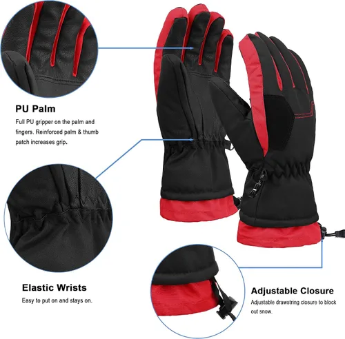 Vista 2 de ANDORRA - Guantes de esquí geométricos de dos tonos para niños
