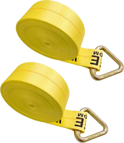 Vista 14 de Mega Cargo Control 1 paquete de correas de cabrestante de anillo en D de 3 pulgadas x 30 pies, amarres negros resistentes para control de carga