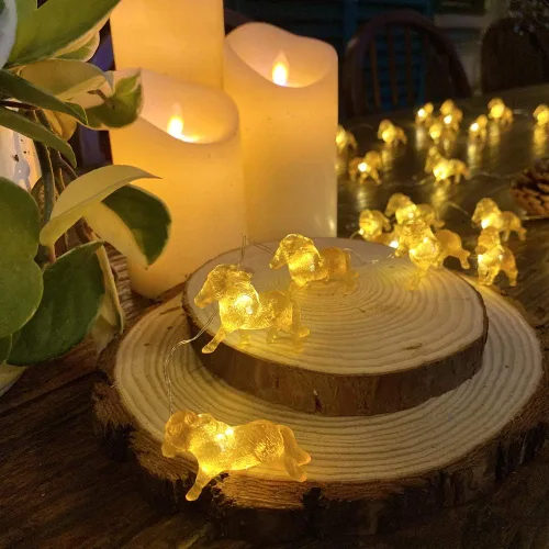 Vista 3 de Guirnalda de luces decorativas de caballo de 8.5 pies, 20 luces LED USB o con control remoto para dormitorio, cumpleaños, vacaciones, boda