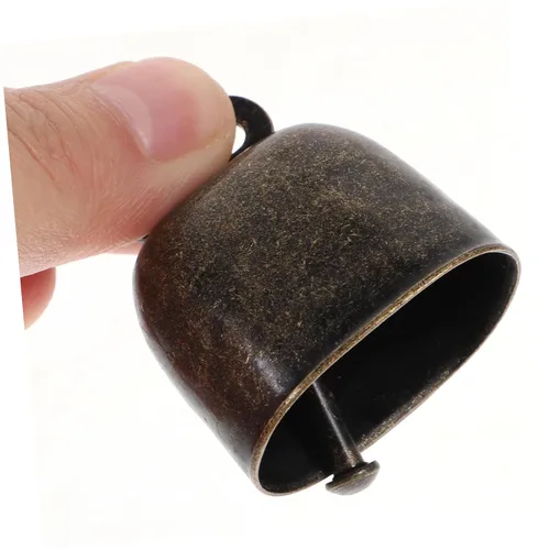 Vista 3 de 2 campanas colgantes de animales, campanas duraderas para caballos y vacas, sonido nítido para pérdida, elegante estilo bronce y bronce rojo