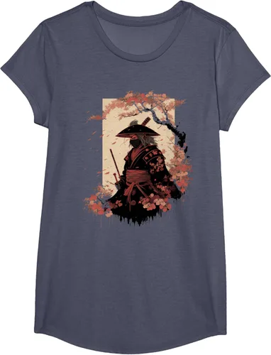 Vista 12 de Camiseta estética vintage samurái de arte japonés samurái retro cereza, Negro
