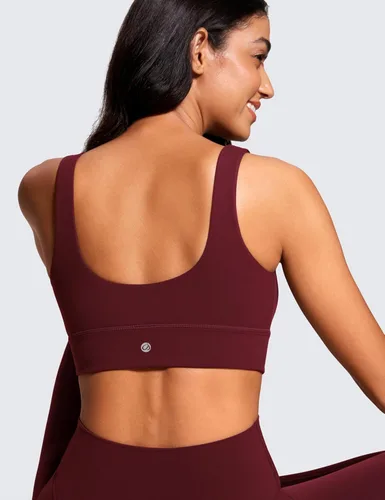 Vista 90 de CRZ YOGA Butterluxe - Brasier deportivo con espalda en U para mujer, cuello redondo, acolchado, de bajo impacto, para yoga, entrenamiento