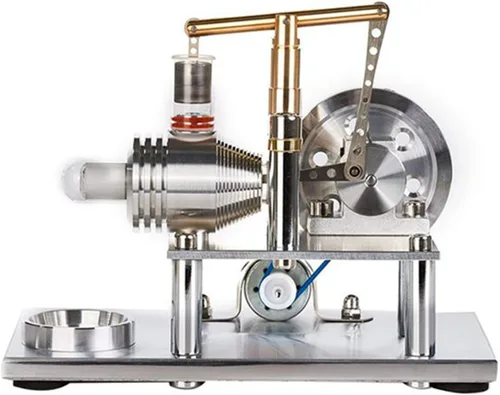 Vista 5 de Aire caliente Stirling Motor Generador de energía Modelo de motor alfa Kit de experimento de física educativa (B)