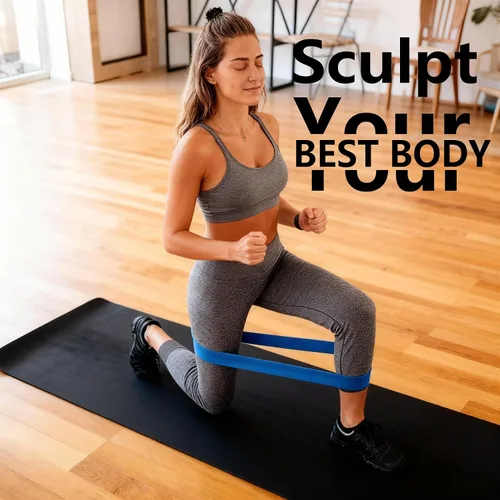 Vista 2 de Bandas de resistencia para entrenamiento, bandas de ejercicio en bucle para fitness en interiores y exteriores, 5 piezas de entrenamiento de fuerza