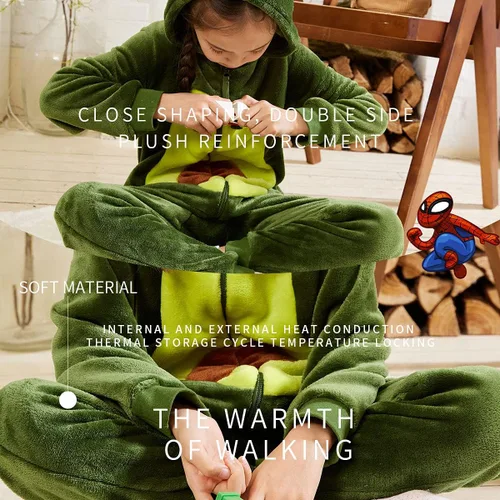 Vista 5 de COSUSKET Disfraz de oso marrón de franela de ajuste cómodo para niños, pijamas de animal para niños y niñas, regalos