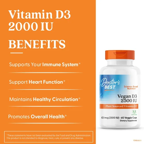 Vista 2 de Cápsulas vegetarianas Doctor's Best, Best Vegan D3, DRB-00302, 1, 1