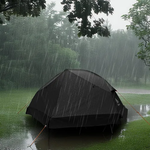 Vista 5 de Night Cat Tienda de campaña para cuna – Impermeable 1 persona fuera del suelo Combo cama para adultos portátil fácil instalación tienda negro 31.5