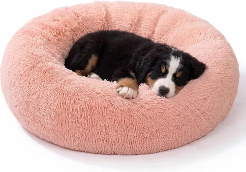 Vista 31 de SAVFOX Camas de felpa calmantes para perros, cama de perro dona para perros pequeños, medianos, grandes y extragrandes, cama cómoda para perros