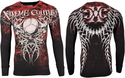 Vista 14 de Xtreme Couture by Affliction - Camisa térmica de manga larga para hombre Negro (Lluvia)