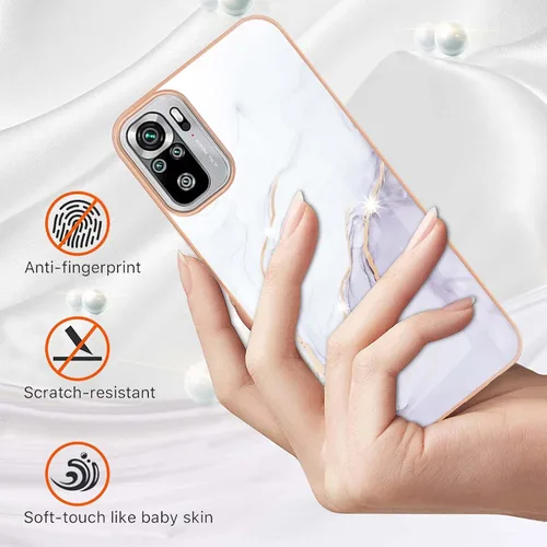 Vista 2 de Funda delgada para Redmi Note 10 4G, funda para Redmi Note 10s, funda brillante con patrón de mármol IMD para niñas, cubierta protectora de pantalla