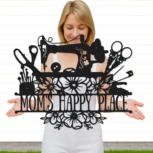 Vista 36 de Letrero de metal personalizado para máquina de coser, arte de pared personalizado para habitación, para mamá, abuela, nana, mimi, alcantarillas
