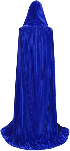 Vista 2 de Capa unisex con capucha, capa larga de terciopelo con capucha, disfraz de Halloween, fiesta de vampiro renacentista