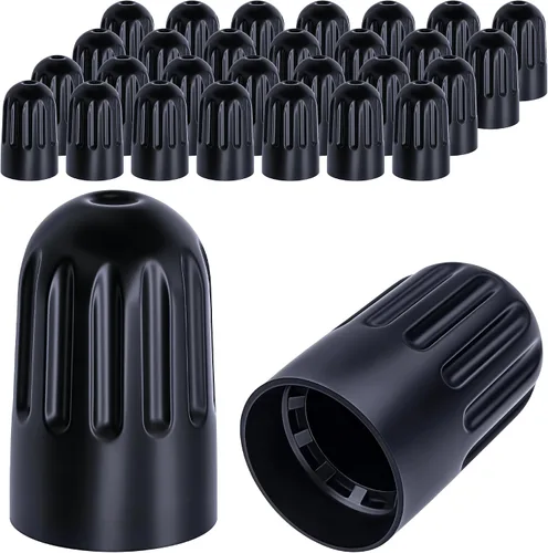Vista 19 de 10 piezas de tapas de válvula de neumático TPMS con vástago largo, tapas de válvula de rueda de plástico negro para TPMS TR20008, tapas de vástago
