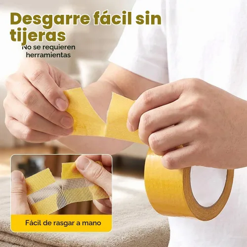Vista 4 de Cinta de doble cara resistente, cinta adhesiva de malla de tela, 1.18
