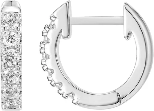 Vista 11 de PAVOI Aretes de aro chapados en oro de 14 quilates con circonita cúbica Oro rosa