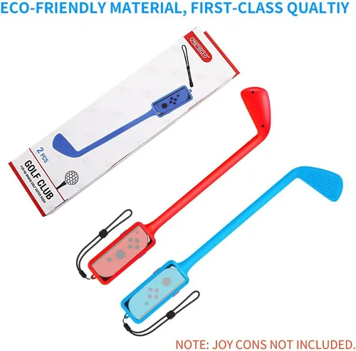 Vista 7 de Club de golf para Nintendo SwitchSwitch OLED Joy-Con Controller para Mario Golf Super Rush, paquete de 2, Switch Golf Club, correas ajustables