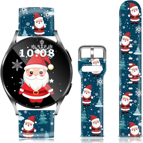 Vista 22 de Correa de reloj de 20 mm de Navidad compatible con Samsung Galaxy 6/5/5 Pro/4/4 Classic/3 (41 mm)/Active 1 y 2, tamaños 40 mm 41 mm 42 mm 44 mm 45