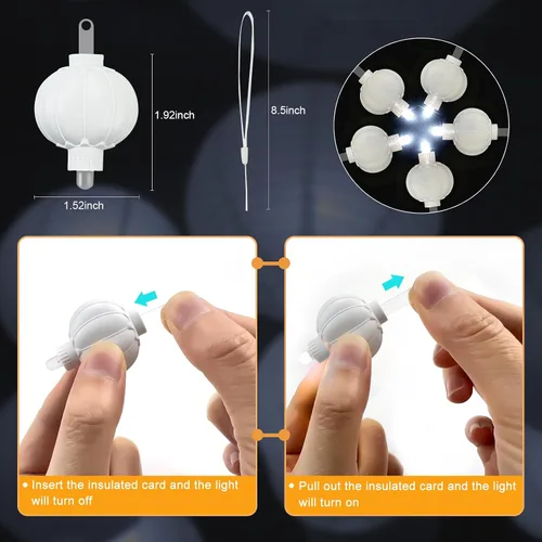 Vista 2 de Aogist Paquete de 24 luces LED pequeñas que funcionan con pilas, impermeables, duran 48 horas para linternas de papel, globos, flores, bodas y Blanco