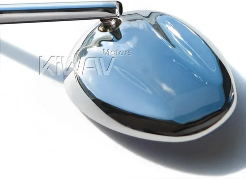 Vista 3 de KiWAV Magazi Espejo de motocicleta Elipse cromo aluminio CNC x par