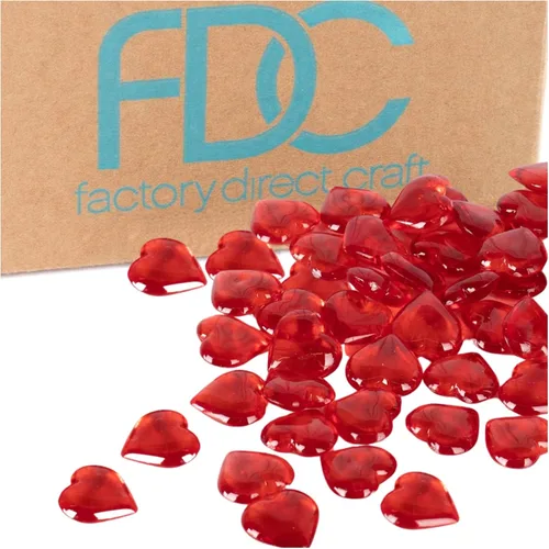 Vista 5 de Factory Direct Craft Paquete de 90 gemas de cristal rojo con forma de corazón para decoraciones del día de San Valentín y recuerdos de boda