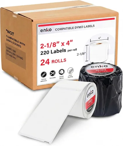 Vista 7 de enKo (6 rollos, 1320 etiquetas) Etiquetas de dirección y envío 30323 (2-1/8 x 4") Compatible con Dymo LabelWriter