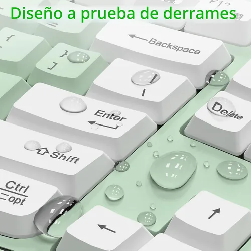 Vista 7 de Combo de teclado y mouse inalámbricos, teclas de onda ergonómicas 2.4G