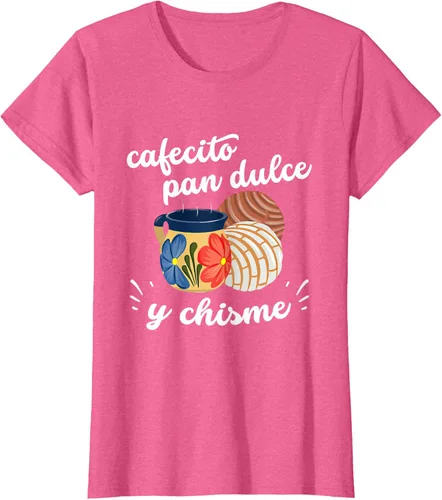 Vista 39 de Camiseta Cafecito Pan Dulce y Chisme Mexican Hispanic Pride Breakfast Negro