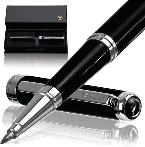 Vista 17 de FANSTIK Bolígrafo de lujo negro y dorado, juego de regalo elegante para mujeres, chapado en oro real de 24 quilates, juego de regalo profesional