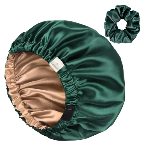 Vista 10 de YANIBEST Gorro de Satén Ajustable de Doble Capa Gorro de Cabello para Dormir, Gorros para Mujeres, Gorros para Cabello Natural Rizado, Gris Ceniza