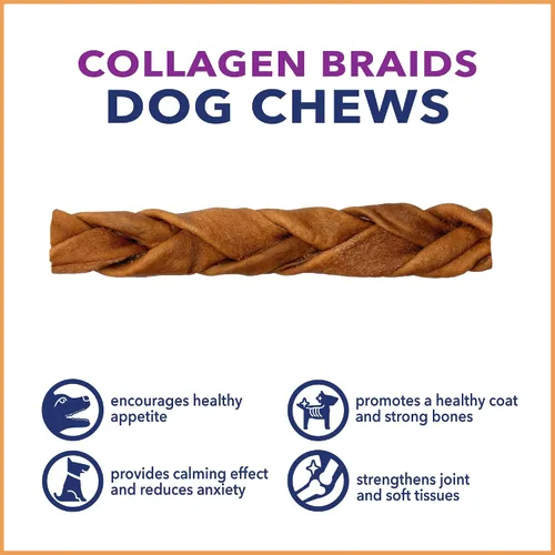 Vista 5 de Pet Factory CareChewz - Golosinas trenzadas delgadas de colágeno de 6 a 7 pulgadas para masticar para perros, sabor a pollo, 5 unidades/1 paquete