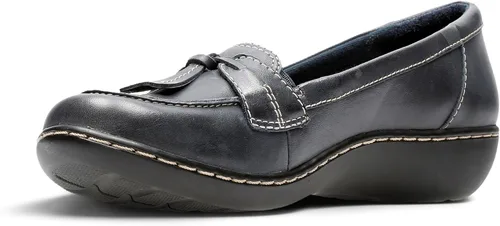 Vista 4 de Clarks Mocasines Ashland Bubble Slip On para mujer Azul marino