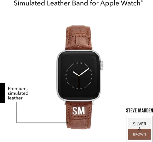 Vista 4 de Steve Madden Correa de moda de grano de cocodrilo para Apple Watch