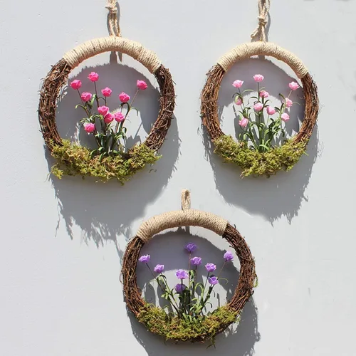 Vista 8 de Anillo de corona de vid natural, rollo de base de vides para manualidades, para verano, otoño, Navidad, guirnalda de puerta, decoración del hogar