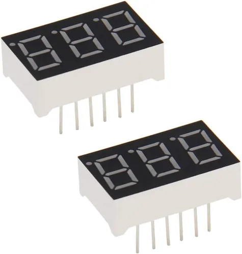 Vista 6 de Othmro 5pcs ánodo común pantalla LED tubo digital 3 bits 7 segmento negro 11pin con una buena salida de luz uniforme
