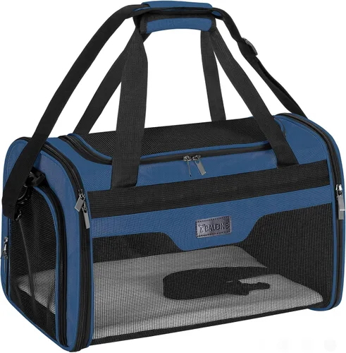 Vista 12 de BALEINE Transportador para gatos, transportador para cachorros y perros para mascotas pequeñas y medianas de hasta 15 libras, bolsa de viaje