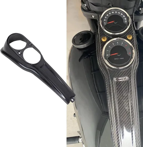Vista 2 de POWER JAMES Cubierta de panel de consola de tanque de combustible de fibra de carbono 100% negro para Harley Davidson 18-22 Low Rider FXLR 2020 2021