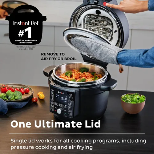 Vista 3 de Instant Pot Duo Crisp Ultimate Lid, combo de freidora de aire y olla a presión 13 en 1, saltear, cocción lenta, hornear, vapor, calentar, asar