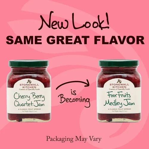 Vista 2 de Stonewall Kitchen Jam Four Fruits Medley Jam, 11.5 oz (anteriormente Cherry Berry Quartet)