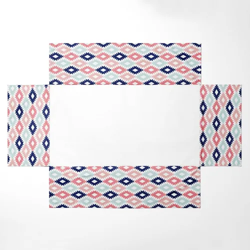 Vista 3 de Bacati - Falda de cuna azteca/cama infantil (Emma Kilim Coral/Mint/Navy)