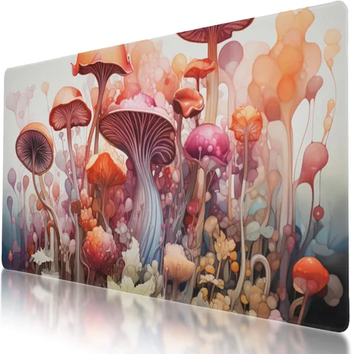 Vista 12 de Alfombrilla de mouse grande con diseño de flamenco para juegos de 35.5 x 16 pulgadas, base antideslizante, resistente al agua, ideal para jugadores