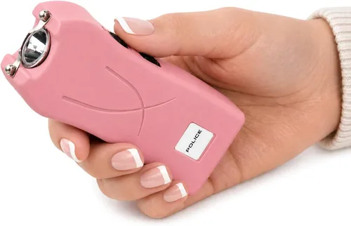 Vista 3 de POLICE Stun Gun & Burn Pepper Spray Combo para mujeres y hombres - Kit de autodefensa recargable con linterna LED, rosa - 398