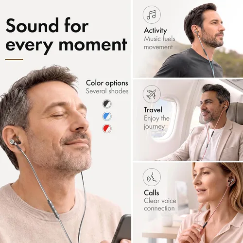 Vista 4 de Auriculares sintonizados NRG 3.0 Premium Madera aisladores de sonido, con micrófono y control de volumen, estilo madera