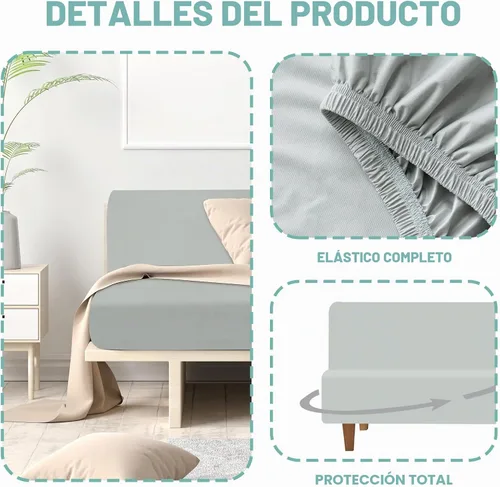 Vista 3 de Luv4babe - Funda impermeable para sofá cama sin brazos, color gris